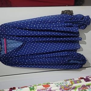 Blue and White Polka Dot Blouse